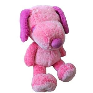 NWOT PEANUTS Rare Snoopy Large Plush Fiesta Toy Doll PINK Plushy 16" Stuffed